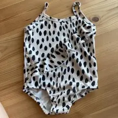 90サイズ　フリル付き水玉模様ワンピース水着