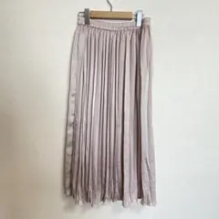 《NATURAL BEAUTY BASIC》薄いピンクのロングプリーツスカートM