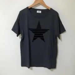 BEAMS HEART チャコールグレー スタープリント Tシャツ　星　E945のサムネイル