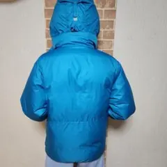 フード付き中綿コート 青黄色リバーシブル