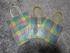 伊勢丹　チェック柄　ショップ袋　3枚セット