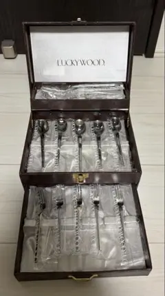 ⭐️新品未使用⭐️ LUCKY WOOD カトラリーセット ケース付　スプーン