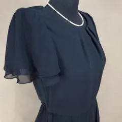 東京イギン 9AR ブラックフォーマル シフォン生地 喪服 ワンピース 半袖