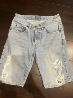 BLUE BLUE デニムショートパンツ ダメージ加工 30インチのサムネイル
