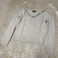 rienda★Vネックビジュー付きニット