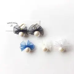 フリル×コットンパールピアス/イヤリング《chic》