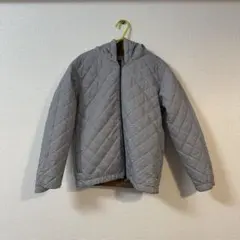 130 ストライプ キルティング 中綿ベスト フード付き