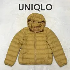 ユニクロ 中綿 ジャケット コート フード取り外し可 2way イエロー 160