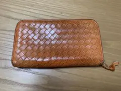 ボッテガ・ヴェネタ　長財布(ファスナー)オレンジ