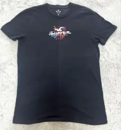 Hollister カラフルプリント Tシャツ Mサイズ ブラック　古着