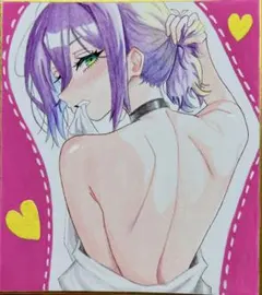 一点物 透明水彩 レゼ 手描き アナログ イラスト 色紙 ファンアート