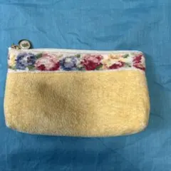 フェイラー花柄刺繍ポーチ イエロー小型