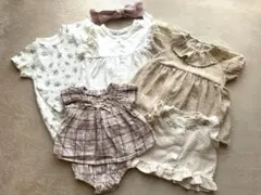 美品　女の子ベビー服セット（ロンパース・ブラウス・パンツ）