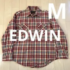 EDWIN メンズネルシャツ赤チェックMサイズ