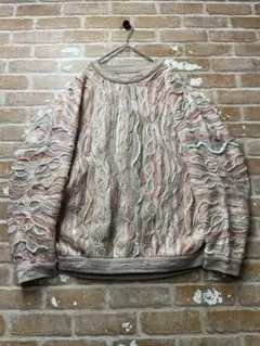 90s クージー　COOGI 3Dニット　柄ニット　オーバーサイズ　古着　レトロ