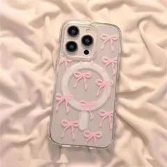 リボン模様のiPhone 15 Pro Max ￼ケース