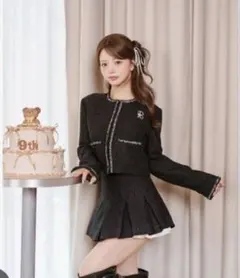 darich スパンコールツイードジャケット ブラック