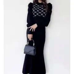 RESEXXY モノグラムマーメイドニットワンピース