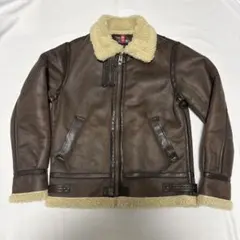 アルファイン alpha b3 フェイクムートンジャケット ブラウン M