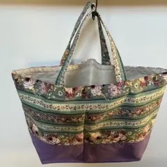 トートバッグ★エコバッグ★ハンドメイド♡ 大容量♡花柄 綿プリント