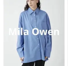 Mila Owen オーバーサイズシャツ　ブルー　フリー　コットン１００%のサムネイル