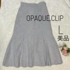 【美品】オペークドットクリップ メランジカルゼ マーメイドスカート グレー Lのサムネイル