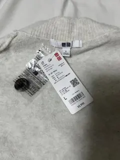 UNIQLO オフホワイト L スフレヤーンVネックショートカーディガン