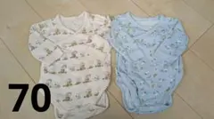 ユニクロ　ベビー　前開き長袖　ロンパース　スヌーピー　セット売り　70