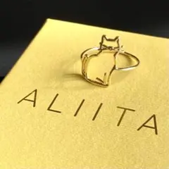 ALIITA MIAU RING 猫 リング K9 イエローゴールド イタリア製