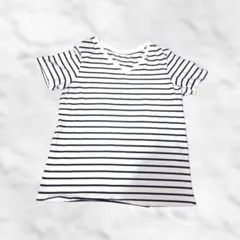 E Hyphen World gallery ストライプ Vネック 半袖Tシャツのサムネイル