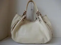 本革☆サザビー☆B5収納☆5ポケット☆ハンドバッグ ライトクリーム