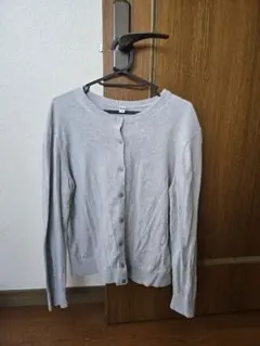 ユニクロ　UNIQLO UVカットクルーネックカーディガン　グレー