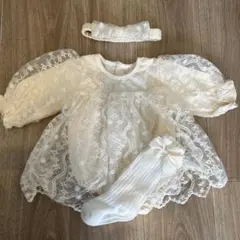 まあ様　ベビードレス ヘアバンド靴下セット