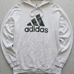 希少4XL adidas アディダス ビッグロゴ パーカー カモフラ 迷彩 白