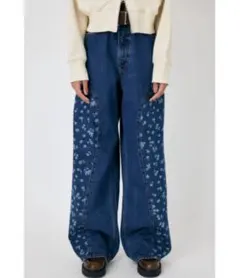 FLORAL WIDE STRAIGHT moussy デニム