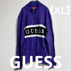 GUESS パープル トレーナー　 XL 裏起毛