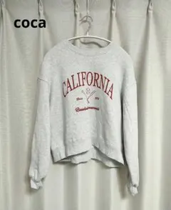 coca　裏起毛　ロゴスウェット　トレーナー　グレー　L