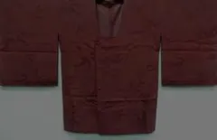 夏向き⭐未使用⭐正絹 道行コート⭕紗笹模様織り出し⭕暗めエンジ色系⭕仕付け糸付き