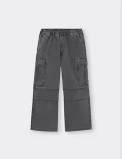 【美品】ジーユー GU デニム スーパー ワイド カーゴパンツ　Mサイズ