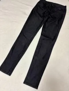 ブラックデニム調ストレッチスリムレギパン股下74Ｓ