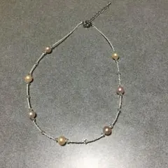 最終処分セール価格限界値下綺麗 天然淡水パールとスワロフスキーネックレス