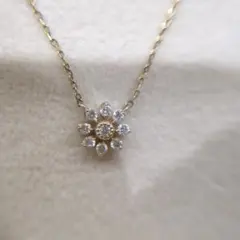 ダイヤモンド K10PG フラワー ネックレス　ジュエリーツツミ ダイヤモンド K10PG フラワー ネックレス ジュエリーツツミ - メルカリ