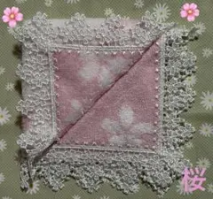 未使用 近沢レース タオルハンカチ 桜ジャガード ピンク系 さくら サクラ