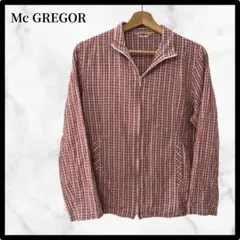 マックレガー フルジップブルゾン　チェック柄　M レッド　アウトドア　カジュアル