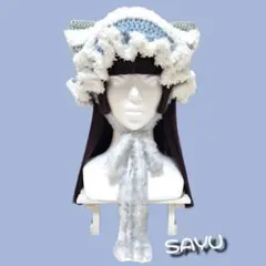 猫耳ニット帽　ハンドメイド　グランジ　y2k　平成ギャル　天使界隈　サブカル系