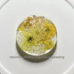 826可憐な♡レジンヘアゴム ホワイトモッコウバラ グリーンブーケ