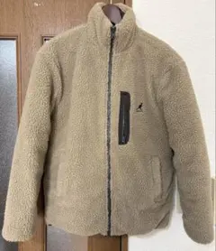 【カンゴール】ベージュ ボアブルゾン フリースジャケット ジップアップ Sサイズ