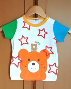新品タグ付きHOT BISCUIT カラフル　クマ半袖Tシャツ 80cmのサムネイル