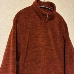 【ＸＬ】UNIQLO★フリースジャケット 赤×ブラウン系 メンズ 暖かい