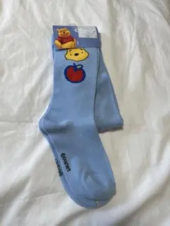 未使用　Disney くまのプーさん ソックス 水色